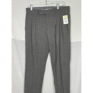 NWT Eleventy Mens Pleated Wool Slim Fit Pants Grey 32